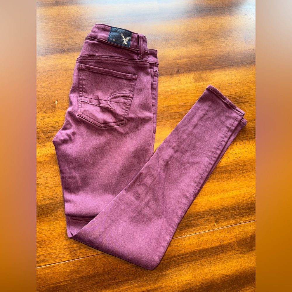 American Eagle Outfitters Maroon Skinny Jeans